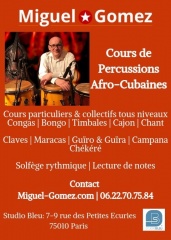 la petite annonce Cours de percussions afro-cubaines - miguel gomez sur Sibesoin.com / Paris