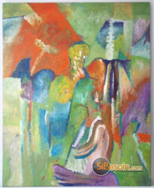 Sibesoin.com petite annonce gratuite Tableau peinture sur toile 92 x 73 cm