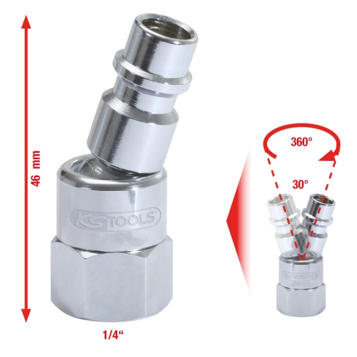 Coupleur articulé 1/4'' 46mm