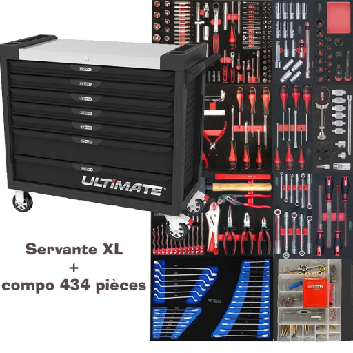 Servante xl ks tools avec compo 434 pièces automobile