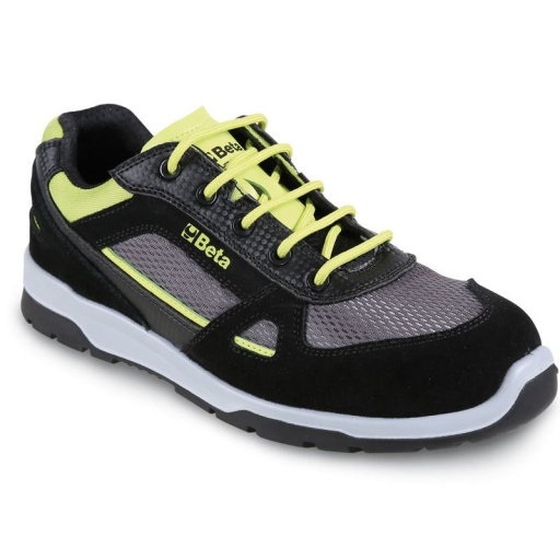 Chaussure basse en croûte de velours avec inserts en nylo...