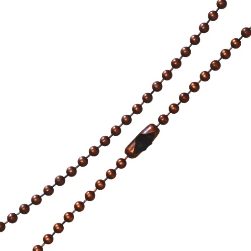 Chaîne boules en acier 68 cm finition CUIVRE PATINÉ