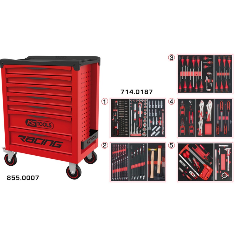 Photo de l'annonce Servante RACING 7 tiroirs équipée de 187 outils 2kt3QZIX1Gp0PNgum9QJ