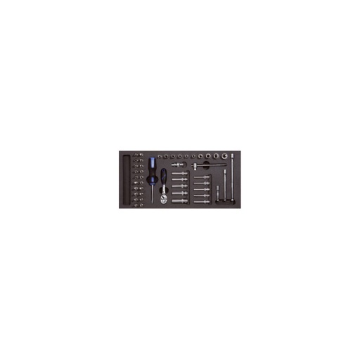 Module 54 pièces douilles 1/4 chrome plus courtes/longues