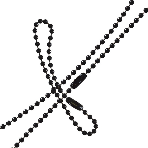Chaine boules en acier noire époxy 76 + 14 cm