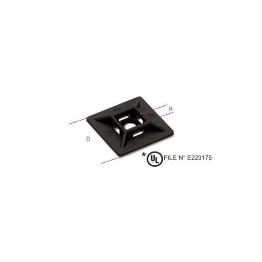 Embase noire de fixation bidirectionnelle 19x19x5,4mm