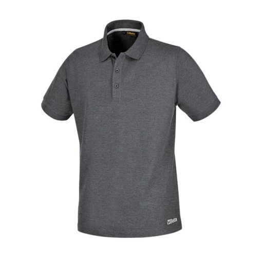 Polo gris chiné en coton piqué M