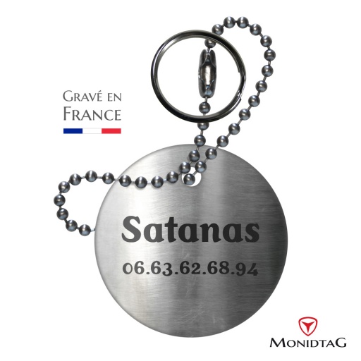 Médaille ronde en acier pour chien