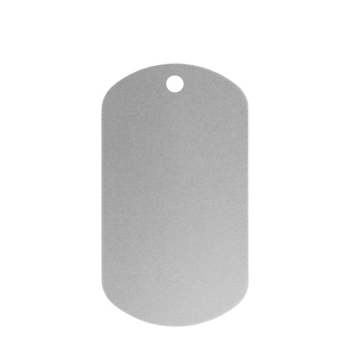 Plaque militaire ID Tag alu. coloris argent