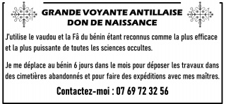 Sibesoin.com petite annonce gratuite 1 Grande voyante antillaise, don de naissance