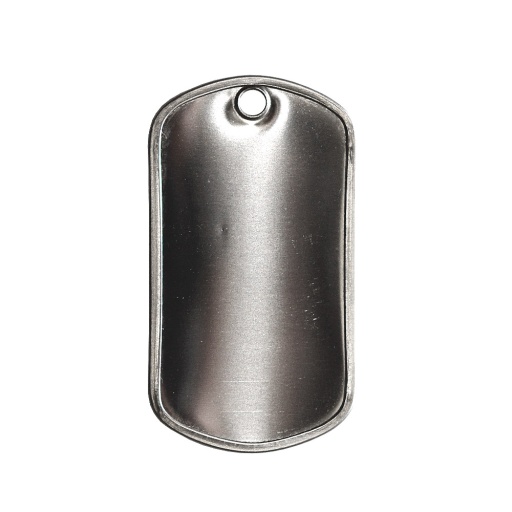 Plaque militaire Dog Tag en acier Brillant