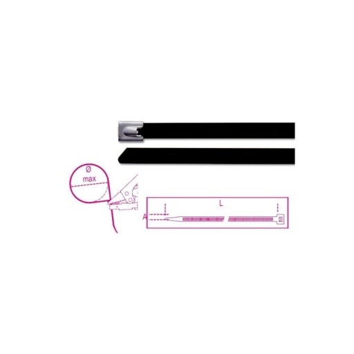 Collier autobloquant en acier inoxydable revêtement en po...