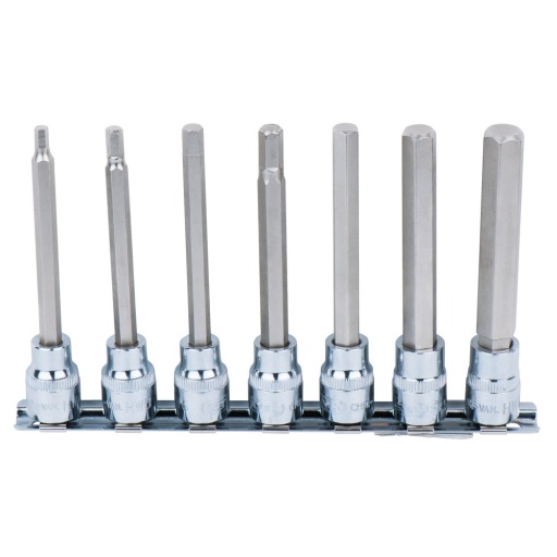 Jeu de douilles tournevis 3/8'' 6 pans CHROMEplus longues...