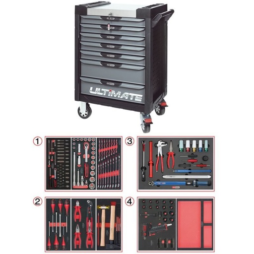 Servante Ultimate noir 7 tiroirs avec composition mécaniq...