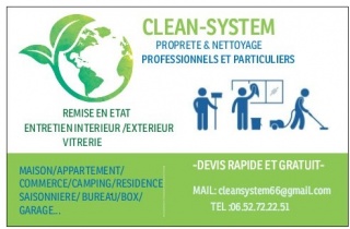 la petite annonce Clean system sur Sibesoin.com / Perpignan (66000)