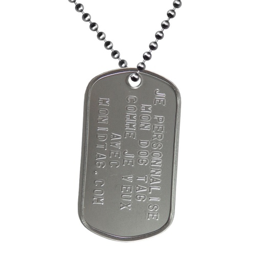 Plaque militaire avec collier en acier