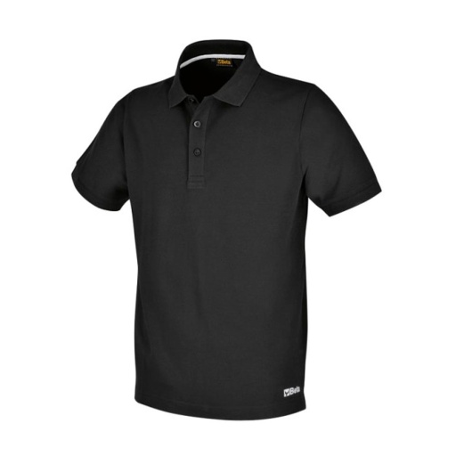 Polo noir en coton piqué XXXL