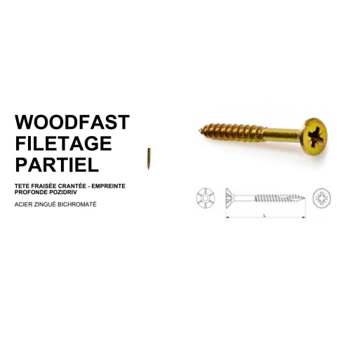 vis woodfast filetage partiel 3,5 45 / 30
