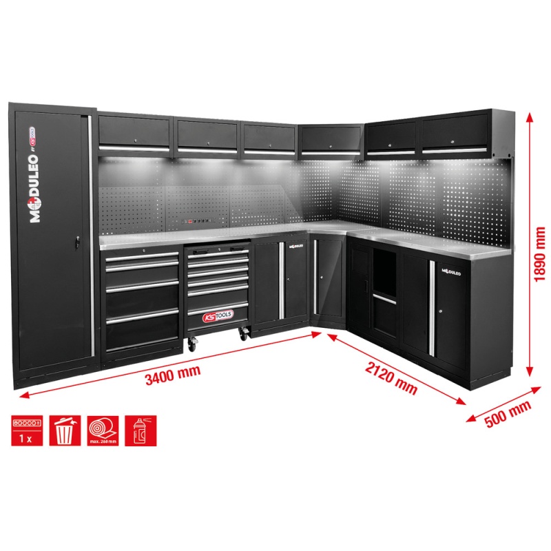 Photo de l'annonce Mobilier d'atelier Moduleo forme en L 3400 x 2120 mm vari... pHS50uV8puL690xpU05w