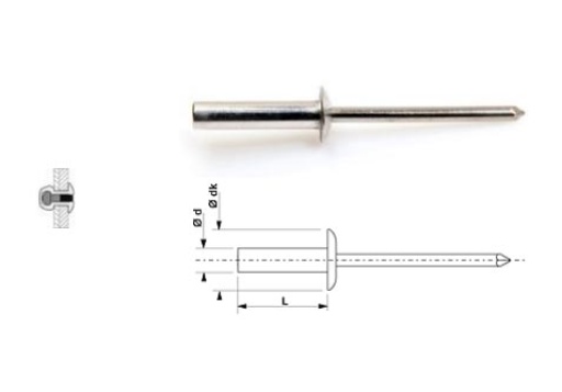 rivet étanche gostop al/ac trs 4,8x16