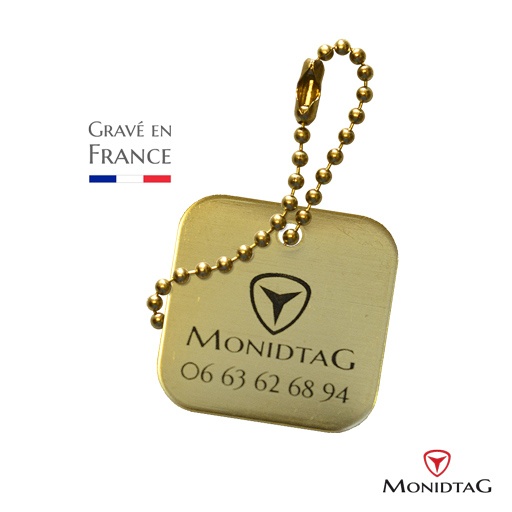 Médaille pour chien carrée en laiton